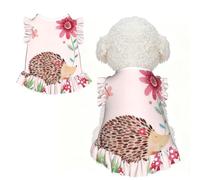 M Pet Sleeveless Lovely Hedgehog Print T-Shirt Skirt Clothes
