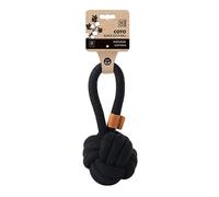 M-PETS Coto Black Loop Ball, Eco-Friendly Natural Cotton Dog Toy for Tug-of War, Fetch, Chewing, Durable, Non-Toxic, Promotes Dental Health & Mental Stimulation, Suitable for All Dog Breeds, Large