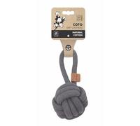 M-PETS COTO GREY LOOP BALL 11CM PULL KNITTED BALL TOY