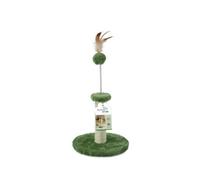 Cat Tree Cat Tower Claw Sharpener for Kittens Small Compact Space Saving Ball with Feather (Green, Feather)
