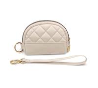 M-Plateau Compact and Small Wallet for Women,Card Case Credit Card Holder for Women Slim Coin Purse with Zipper and ID Card Holder Metal Around Zipper Wallets for Men, Off-White, Classic