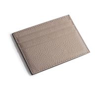 M-Plateau Credit Card Wallet, Super Slim Card Holder, Genuine Leather Wallet for Man and Women with 6 Card Slots and 1 Pocket, Khaki, Men's Wallet