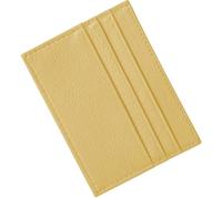 M-Plateau Credit Card Wallet, Super Slim Card Holder, Genuine Leather Wallet for Man and Women with 6 Card Slots and 1 Pocket, Yellow, Men's Wallet