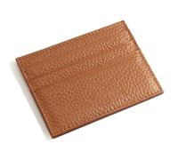 M-Plateau Credit Card Wallet, Super Slim Card Holder, Genuine Leather Wallet for Man and Women with 6 Card Slots and 1 Pocket, Brown, Men's Wallet