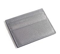 M-Plateau Credit Card Wallet, Super Slim Card Holder, Genuine Leather Wallet for Man and Women with 6 Card Slots and 1 Pocket, Grey, Men's Wallet