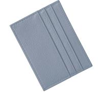 M-Plateau Credit Card Wallet, Super Slim Card Holder, Genuine Leather Wallet for Man and Women with 6 Card Slots and 1 Pocket, Grey Blue, Men's Wallet