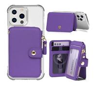 M-Plateau Phone Wallet Stick On, Credit Card Holder for Women Attachable 3M Sticker,Phone Card Holder Compatible with iphone 15 pro case and Most Smartphones (Purple), Purple, Phone Wallet