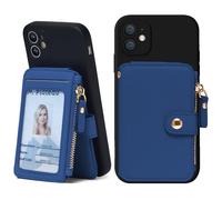 M-Plateau Phone Wallet Stick On, Credit Card Holder for Women Attachable 3M Sticker,Phone Card Holder Compatible with iphone 15 pro case and Most Smartphones (Dark Blue)