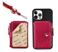 M-Plateau Phone Wallet with Cell Phone Lanyard for Most of Smart Cell Phones (Wine Red)
