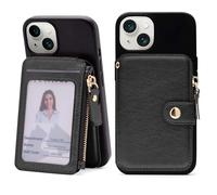 M-Plateau Small Wallet for Women Large Capacity with ID Window, Phone Wallet with 3M Adhesive Card Holder for Phone Case (Compatible with Most Smartphones) (Black)