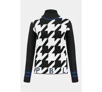 M Poivre Blanc Womens Rose Roll Neck Knit Sweater Black Size