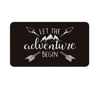 M-Qizi Camping Door Mat - 30''x17'' RV Rug for Inside, Camper Gifts, RV Decorations, Black - Let the Adventure Begin