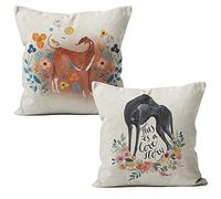 M-Qizi Greyhound Decorative Throw Pillow Case, Dog Lover Gifts, Greyhound Lover Gifts,Greyhound Decor for Sofa Couch Room Home, 18 x 18 Inch, Set of 2