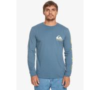 (M) Quiksilver Mens LS Cotton Crew Neck T-Shirt ~ Omni Logo navy