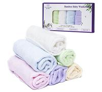 M & R HOME JUST RELAX Soft Bamboo Face Towels & Wash Cloths for Babies | Pack of 6 Multicolor Reusable Cloths | Gentle & Absorbent Baby Bath Essentials for Newborns, Kids & Adults | Flannel Gift Set