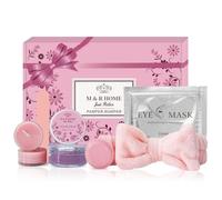M&R Home Pamper Gifts for Women - 7 Piece Beauty Gift Set - Relaxation Self Care Package with Lavender & Camomile - Perfect Birthday & Mother's Day Gift Hamper for Her