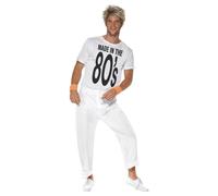 (M R, White/Black) Smiffys Unisex Adult Made In 80s Costume Set