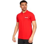 (M, Red) Bench Mens Cometer Short Sleeve Three Button Slim Fit Polo Shirt Top