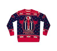 (M, Red/Black) Captain Marvel Womens/Ladies Premium Knitted Christmas Jumper