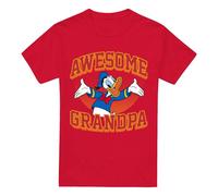 Disney Mens Awesome Grandpa Donald Duck T-Shirt - Red - Red - M