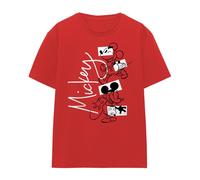 (M, Red) Disney Womens/Ladies Mickey Mouse Geometric Shapes T-Shirt