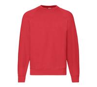 (M, Red) Fruit of the Loom Mens Classic Raglan Sweatshirt