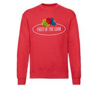 (M, Red) Fruit of the Loom Mens Vintage Logo Printed Sweatshirt