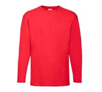 (M, Red) Fruit of the Loom Unisex Adult Valueweight Plain Long-Sleeved T-Shirt