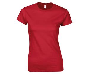 (M, Red) Gildan Womens/Ladies Softstyle Plain Ringspun Cotton Fitted T-Shirt