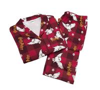 (M, Red) Harry Potter Womens/Ladies Hedwig Long Pyjama Set