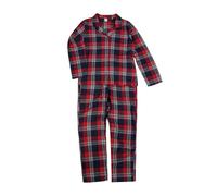 (M, Red/Navy Check) SF Womens/Ladies Tartan Pyjama Set