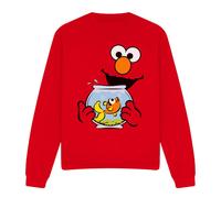 (M, Red) Sesame Street Unisex Adult Elmo & Dorothy Face Sweatshirt