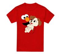 (M, Red) Sesame Street Unisex Adult Elmo & Tango Face Heather T-Shirt