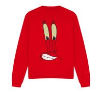 (M, Red) SpongeBob SquarePants Unisex Adult Smile Mr Krabs Face Sweatshirt