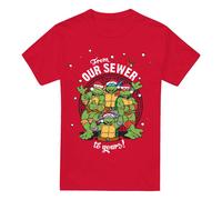(M, Red) Teenage Mutant Ninja Turtles Mens Merry Christmas From Our Sewer T-Shirt