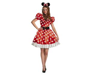 (M, Red/White/Black) Disney Womens/Ladies Classic Minnie Mouse Costume Set