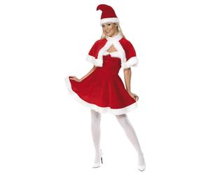 (M, Red/White) Smiffys Womens/Ladies Miss Santa Costume