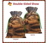 M Reusable Christmas Bag - pheasant hunting Full Print Drawstring Gift Pouch for Xmas, Holiday, Party, Wedding, Birthdays