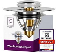 M. ROSENFELD HOME Universal Valve Plug for Sink, Pop Up Drain Strainer Drain Plug for Countertop Washbasins, GUI03-01