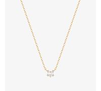 M ROX Lab Grown Diamond Trilogy Necklace Modern Polished Baguette cut Luxury Chain - Yellow Gold - Mixed Metals - ROX Diamond & Thrills Jewellery