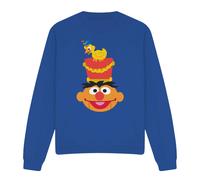(M, Royal Blue) Sesame Street Unisex Adult Ernie Nutcracker Christmas Sweatshirt