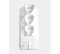 M&S 2 Inch Shorter 3 Pack Slim Fit Easy Iron Long Sleeve Shirts White