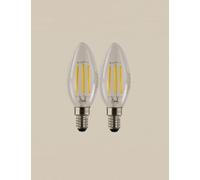 M&S 2 Pack 4W E14 Candle LED Light Bulbs Clear