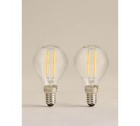 M&S 2 Pack 4W E14 Golf Ball LED Light Bulbs Clear