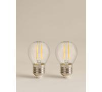 M&S 2 Pack 4W E27 Golf LED Light Bulbs Clear
