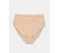 M&S 2 Pack Amelia Lace Cotton Rich Shaping Knickers Rose Quartz