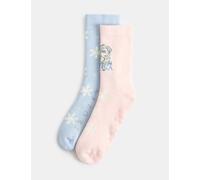 M&S 2 Pack Cotton Rich Disney Frozen™ Slipper Socks Blue Mix