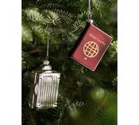 M&S 2 Pack Glass Hanging Travel Tree Decorations Multi