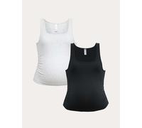 M&S 2 Pack Maternity Seamless Scoop Neck Vests Black Mix