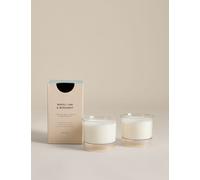 M&S 2 Pack Neroli Lime & Basil Candle Refill 120g White Mix